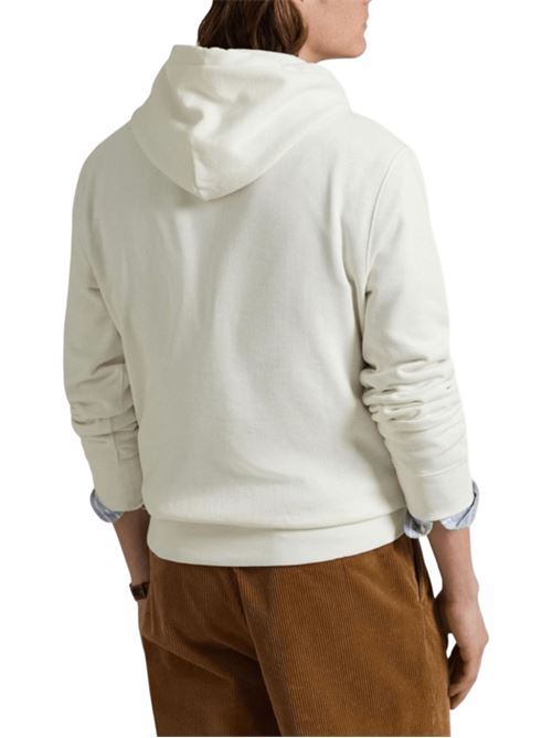 Felpa da uomo con cappuccio in puro cotone con stampa BEAR, colore deckwash white POLO RALPH LAUREN | 710980306001